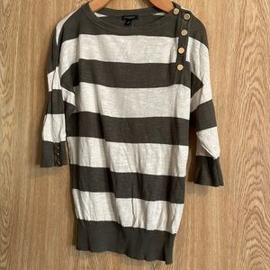 Ann Taylor striped top XS beige and olive green